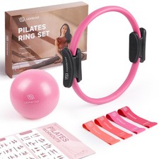 LIONSCOOL Pilates Ring Set   14 Anti-Deformation Magic Circle with Padded Han...