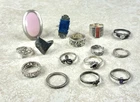 Lot Of  Vintage Sterling Silver Rings Sizes 3-10 Weight 52g