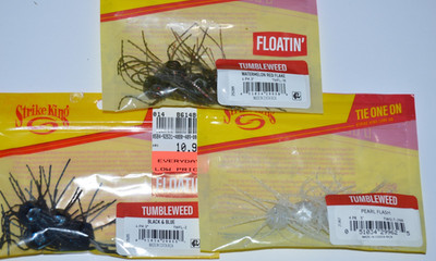 3 packs strike king tumbleweed assortment pearl flash black blue watermelon red