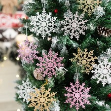 3/6/12Pcs Christmas Decoration Snowflake Hanging Christmas Tree Pendant for Home