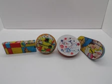 4 Vintage Tin Noise Makers