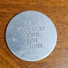 V.F.W. Post 6213 Good For 1 Drink Metal Token Circulated — photo 1