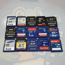 LOT of 15 Various SD Cards Brands Include Sandisk Lexar - Untested - GC783