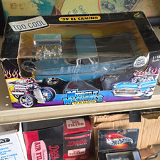 59 Chev El Camino 02 Funline Muscle Machines 118 Scale New In Box Blue