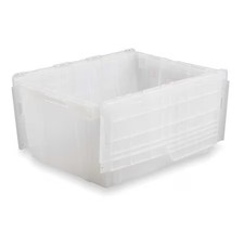 Orbis Fp243 Clear Attached Lid Container, 17.2 Gal Volume Cap., 26 7/8 In L, 16