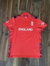 England Castore Cricket 2024 T20 World Cup Shirt  Red - Adult Large