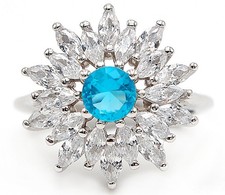 3CT Aquamarine 925 Sterling Silver Ring Jewelry Sz 6 UB3-8