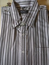 Identic Man Herren Langarm Hemd ~ Gr. XL schwarz weiß gestreift, Neu 