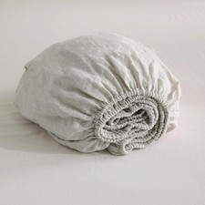 100 Organic Linen Fitted Twin XL 39"x80" Only 1 Piece,Stone Washed French Li...
