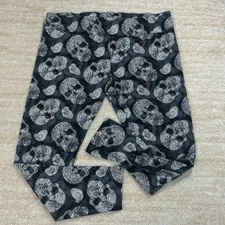 Way To Celebrate Womens XXXL Black Skull Print Stretch Halloween Leggings