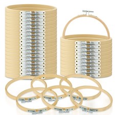5 Inch Embroidery Hoops Bulk Bamboo Circle Cross Stitch Hoop Round Ring Easil...