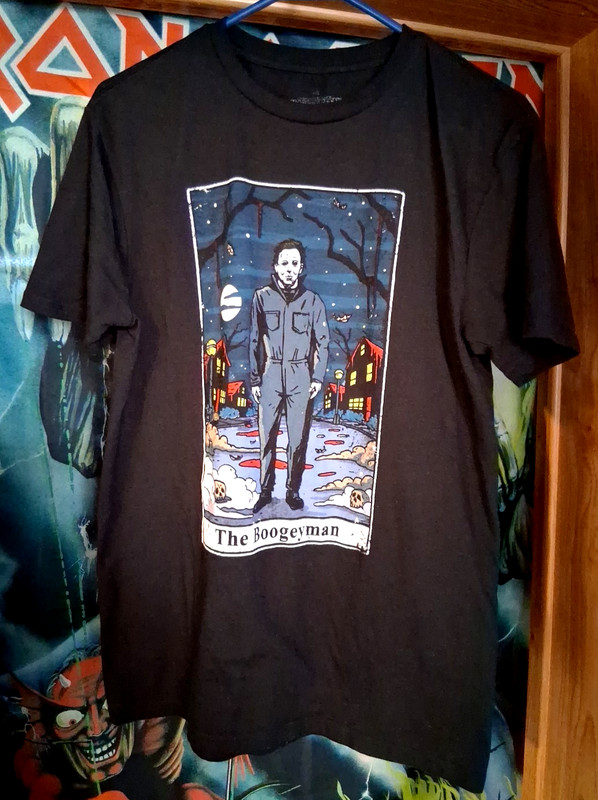 Halloween Micheal Myers "The Boogeyman" Size (M) Black T-Shirt NEW No Hard Tag