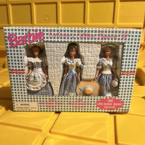 Barbie Little Debbie Collectors Edition 3 Figurine Set 1993 1996 1998 In Box VTG