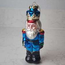 Vintage Hand-Painted Glass Nutcracker Ornament Christmas Collectible Taiwan