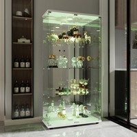 Vitrine Mit Led Beleuchtung Und GlastüRen, Sammlervitrine,4-Lagen Vitrine Weiß
