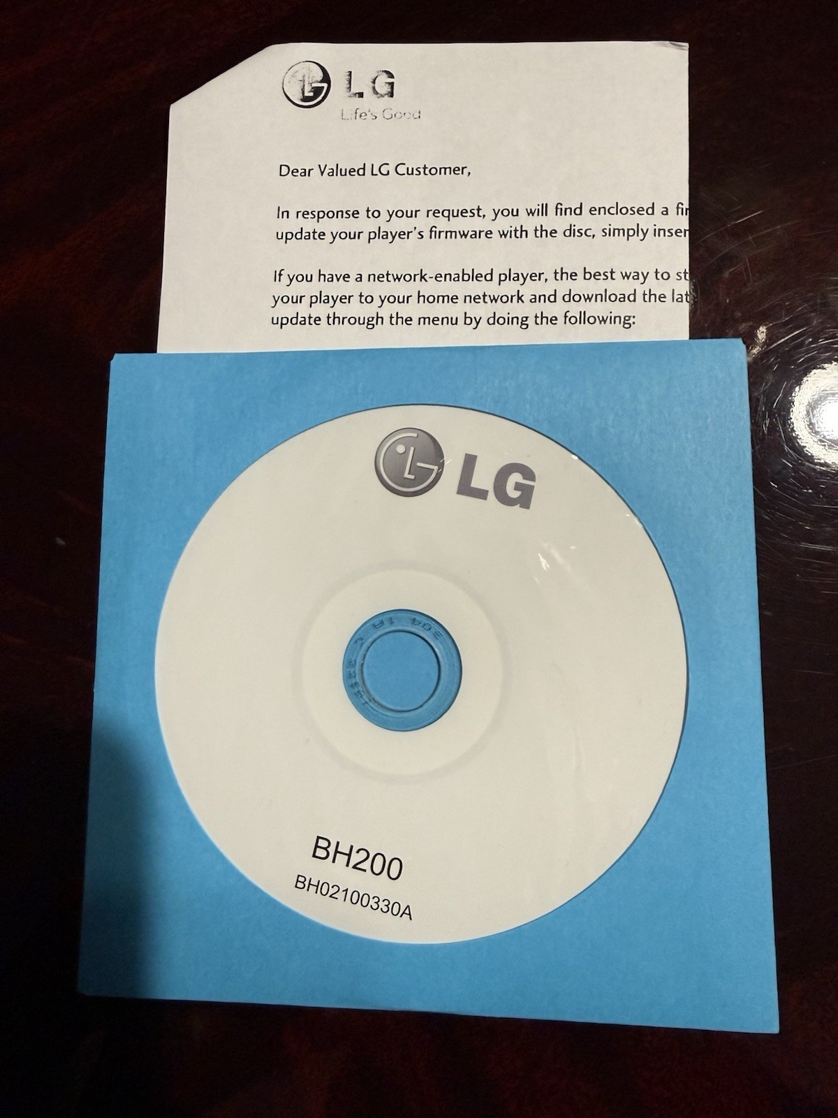 LG BH200 Super Blu Combo HD DVD/Blu Ray Player Firmware Update Disc ...