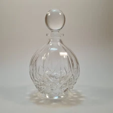 Royal Crystal Rock RCR heavy cut prism glass Italian perfume bottle ~5in
