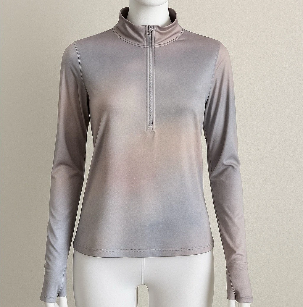 Calla Women’s XL Quarter Zip Pullover Lilac Blush Ombré Top Athleisure Stretch