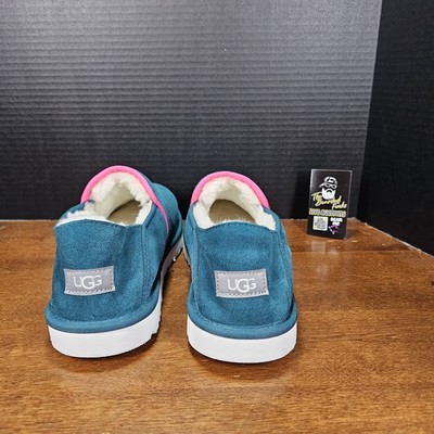 UGG Mens Kenton Suede Slip On Slippers Loafers Teal/Pink 