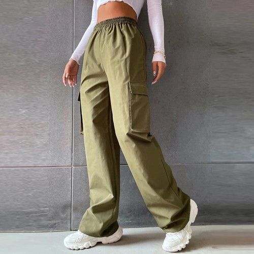 Womens Combat Trousers Ladies Stretch Cargo Elastic Waist Sports Joggers 6-16 - Picture 20 of 25