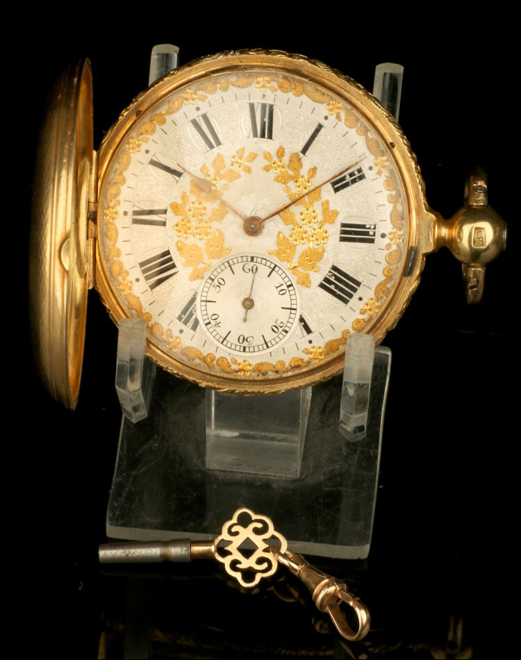 Antique English French Royal Exchange 18K-Gold Pocket Watch