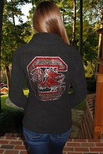South Carolina Gamecocks rhinestone Bling fleece jacket XS S M L XL2X 3X