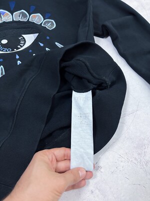 Kenzo Paris Sweatshirt Eye Big Embroidered Logo Black size Small