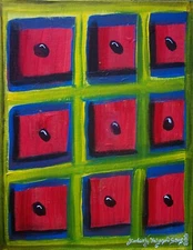 SUPERMAN Cubist Art Print from Painting 4 x 6 Signed by Artist Cubism Abstract