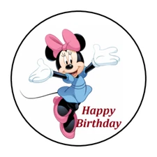 30 MOUSE BIRTHDAY STICKERS ENVELOPE SEALS LABELS 1.5" ROUND FAVORS CUSTOM