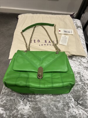 Ted Baker Lime Green Leather Ayahlin Medium Handbag UK
