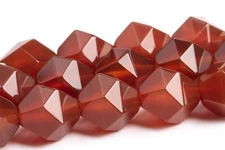 Red Carnelian Beads Star Cut Faceted Grade AAA Natural Loose Beads 7-8/9-10MM