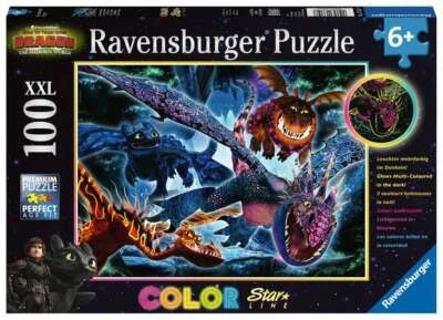 DRAGONS - LEUCHTENDE DRAGONS - Ravensburger Puzzle 13710 - 100 XXL Teile Pcs. - Bild 1 von 2
