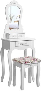 compact mirrored dressing table