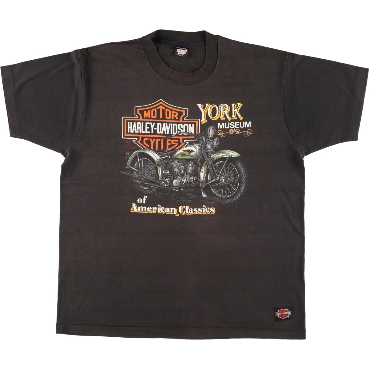 90'S Harley-Davidson Motorcycle Bike T-shirt Made in USA Men's XL Vintage cotton Charcoal Vintage Second Hand main image 1