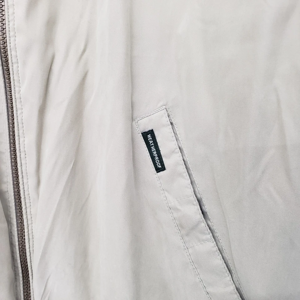 Weatherproof Microsuede Light Khaki Jacket Full-Zip Lined Pockets Size L - Image 2 of 4