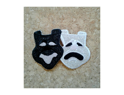 drama faces drama class theater school black white iron on patch ebay ebay