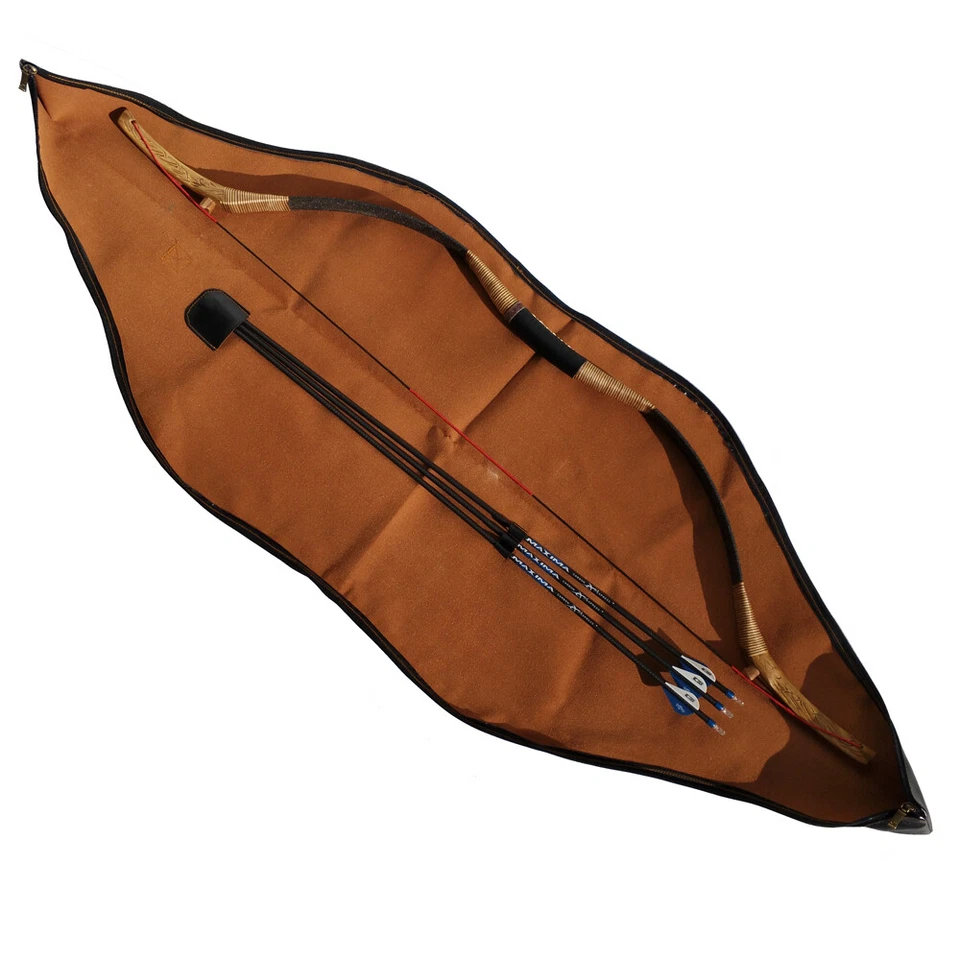 Traditional Long Bow Carry Bag - 60" Portable Universal Recurve Case Bag Leather - Image 4 of 4