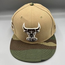 Chicago Bulls Windy City Hat Men 7 3/8 Brown Camo 59 Fifty New...