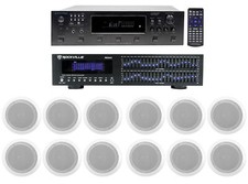 Technical Pro 6000w 6-Zone, Home Theater Bluetooth Receiver 12 6.5" Speakers EQ