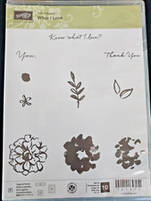Stampin'Up  WHAT I LOVE 10 Stamps Set-New/Retired/SAB-2 Step Flowers,Words  