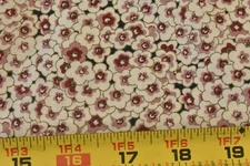 By 1/2 Yd, Burgundy Pink & Tan Floral on Black Quilt Cotton, JoAnn, P1288