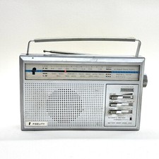 FIDELITY BS2 VINTAGE 3 BAND RADIO MW LW FM SILVER PORTABLE AC/DC HONG KONG