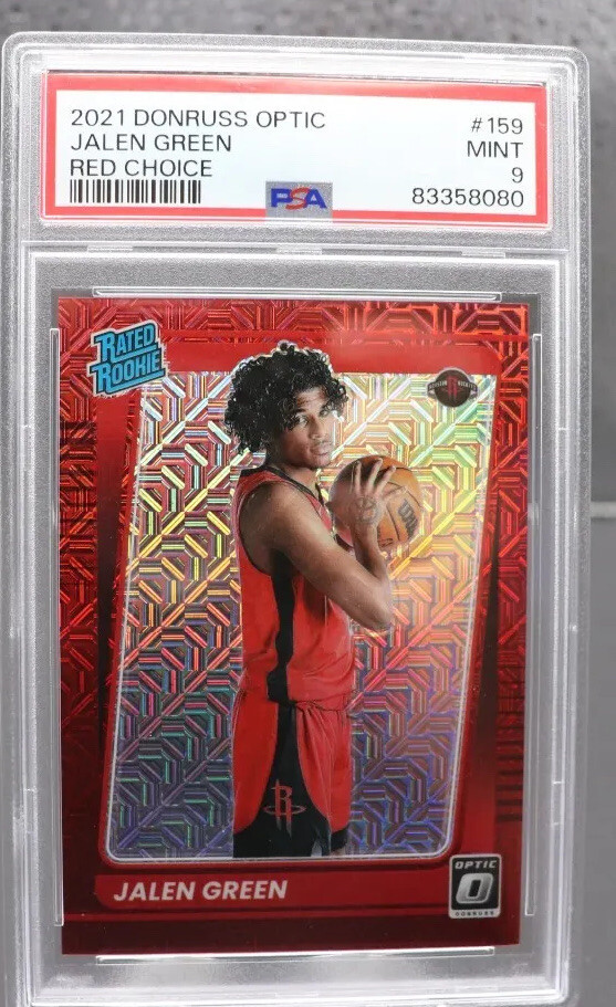 2021-22 Donruss Optic #159 Jalen Green Rated Rookie Red Choice /88 MINT PSA 9 RC