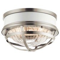 Deckenleuchte Wohnzimmerlampe Deckenlampe Nickel Weiß Stahl D 30,5 Cm