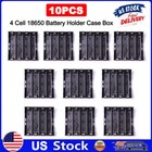 10pcs ABS Battery Case Holder Storage Box 4 Slot 18650 DIY Batteries Clip Power
