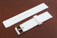 20mm White Silicon Rubber Divers Watch Strap Watch Strap Band Tang Buckle