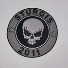 Sturgis 2011 Back Patch 9.5" Round Large Skull Motorcycle Biker Emblem Black