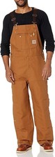 NWT Carhartt Men's Zip To Thigh Unlined Bib Overall Brown Size 48x32 160 GG047