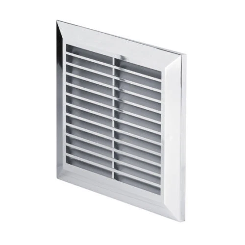 Chrome Air Vent Grille 170mm x 170mm with Fitting Frame Silver Ventilation Cover - Picture 1 of 2