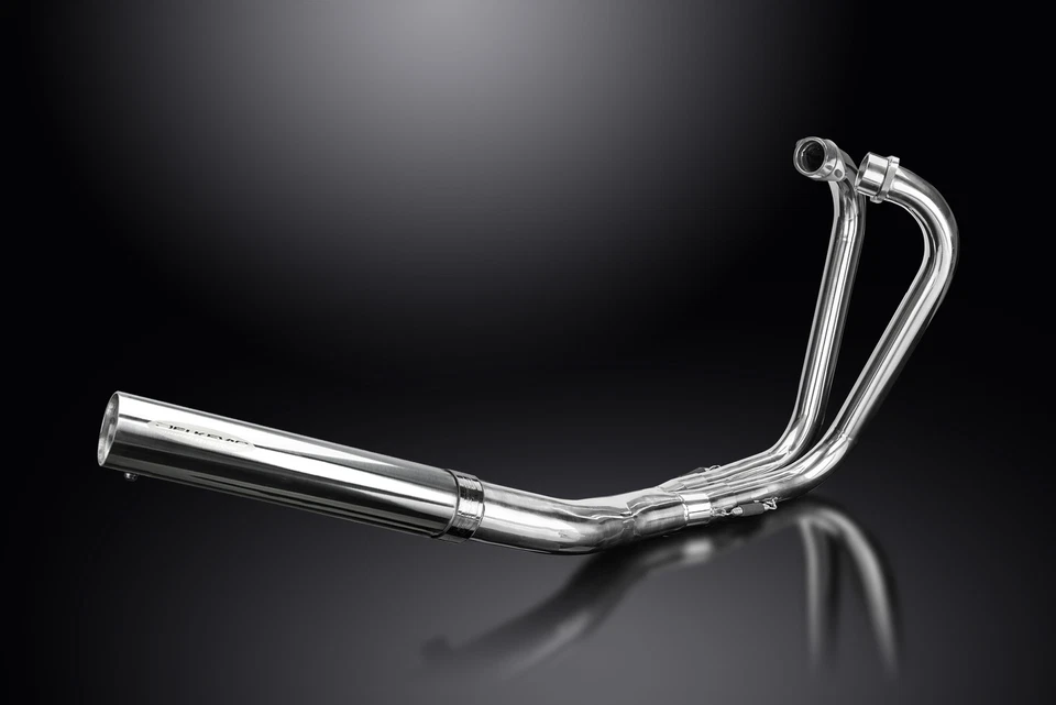 Silenciador recto de acero inoxidable Kawasaki Z750B Twin 1976-1979 escape completo 2-1  Foto 3 de 4